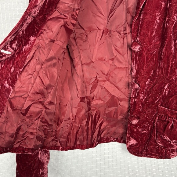 Apt 9 Crushed Velvet Blazer Womens Size 4 Dark Romantic Whimsigoth Steampunk - Picture 5 of 8